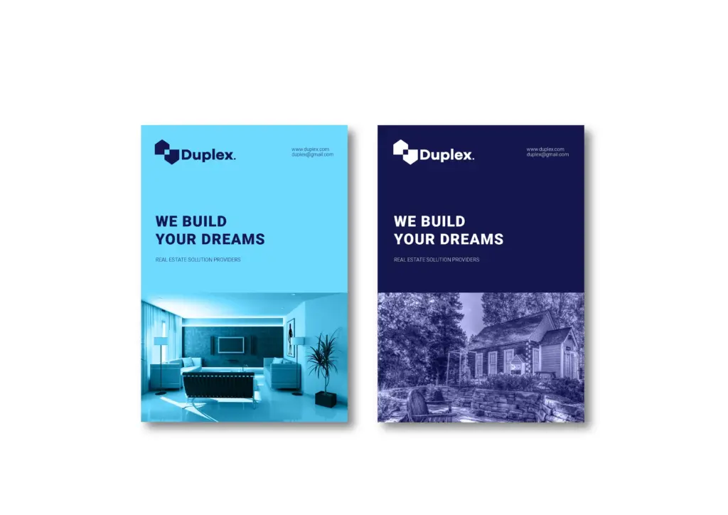 Duplex real estate branded marketing and identity design
