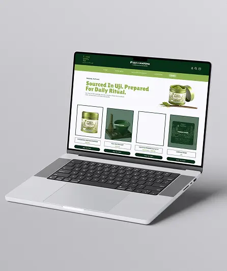 Fizz & Matcha premium ceremonial grade matcha product website design