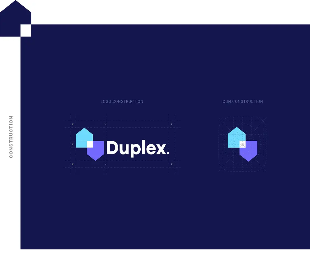 Duplex real estate brand concept focused on home and family