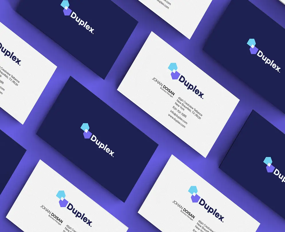 Duplex real estate brand identity design applications